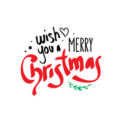 Merry Christmas Hand Lettering design, usable for banners, greeting cards, gifts etc.