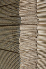 Texture of many new cardboard boxes for recycling