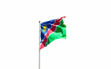 Namibia national flag on white background isolated.