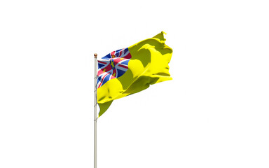 Niue national flag on white background isolated.