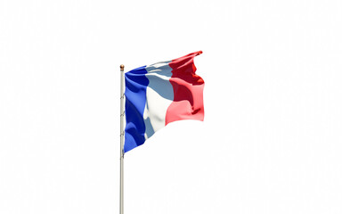 France national flag on white background isolated.