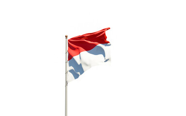 Fototapeta na wymiar Indonesia national flag on white background isolated.