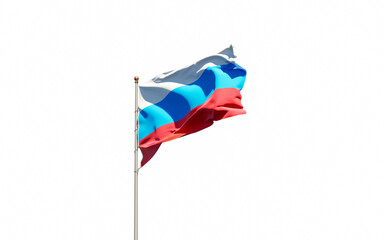 Russia 1993 national flag on white background isolated.