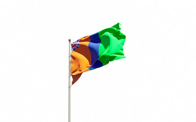 Sultanat national flag on white background isolated.