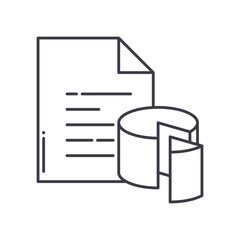 Chart document icon, linear isolated illustration, thin line vector, web design sign, outline concept symbol with editable stroke on white background.