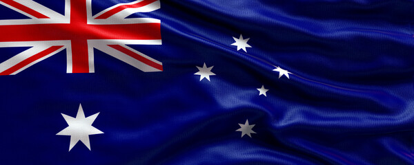 Waving flag of Australia - Flag of Australia- 3D flag background