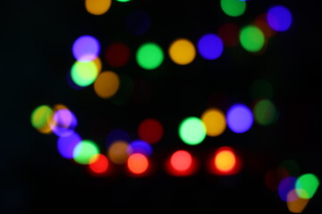 Abstract blurred image of Christmas tree lights