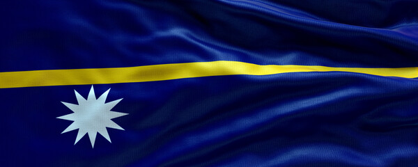 Waving flag of Nauru- Flag of Nauru - 3D flag background