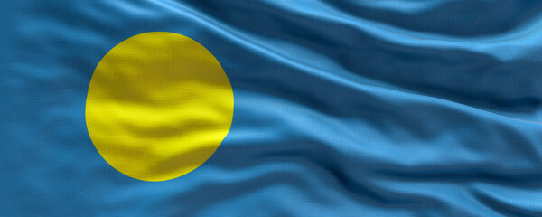 Waving flag of Palau - Flag of Palau - 3D flag background