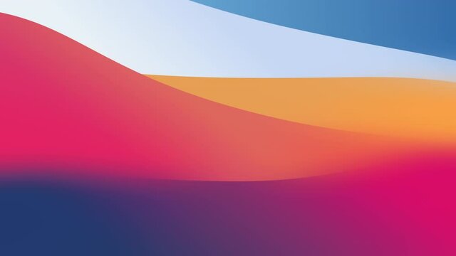 live wallpaper from slow moving wavy layers filled colorful gradient, 4K abstract background animation