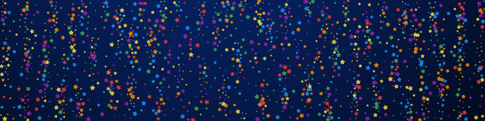 Festive unusual confetti. Celebration stars. Rainb