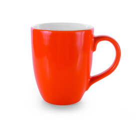 empty cup on white background