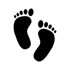 Footprint icon. Baby foot prints. Vector illustration