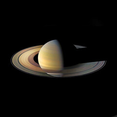 Equinox of Saturn. Retouched image. Elements of this image furnished by NASA