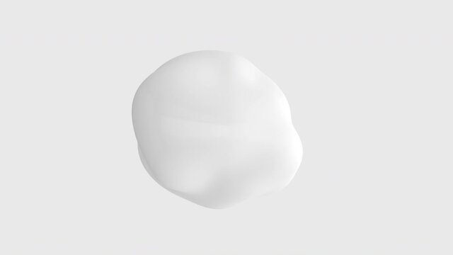 3D render of liquid white surface like milk, 4K abstract animation of sphere with fractal noise displacement effect