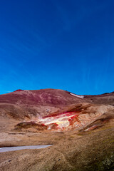 Amazing Icelandic landscape of colorful volcanic caldera Askja,