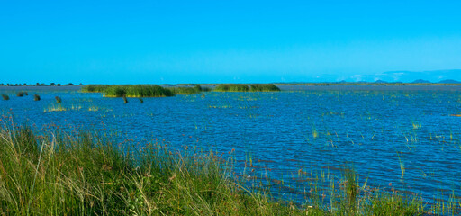 Panorma view iSimangaliso Wetland Park, a protected area on the east coast of the South African province of KwaZulu-Natal. St. Lucia South Africa