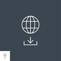 Upload Manager Related Vector Thin Line Icon. Isolated on Black Background. Editable Stroke. Vector Illustration.