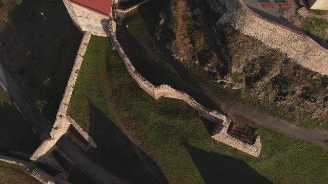 Aerial view of Rupea Citadel , Brasov County, Romania