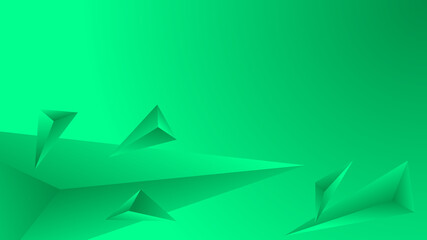 Abstract green polygon on gradient background. illustration