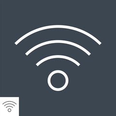 Wi FI Thin Line Vector Icon. Flat icon isolated on the Black background. Editable EPS file. Vector illustration.