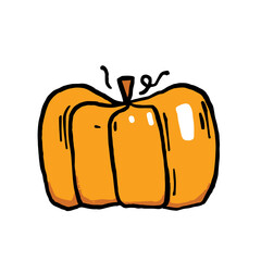 Hand drawn vector clip art of pumpkin.