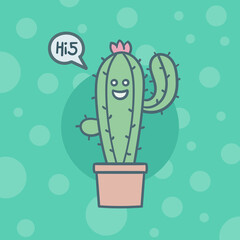 Cute Cactus hi5 high five Friends	