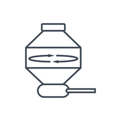 Thin line icon centrifuge, industrial equipment