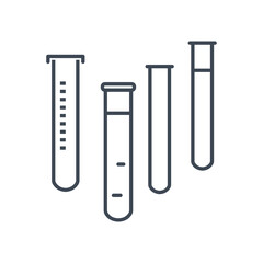 Thin line icon chemical laboratory equipment, test tube