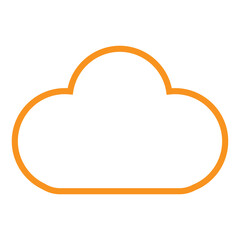 Outline cloud icon isolated on white background. Contour cloud vector. Cartoon contour icon for background template, wallpaper and sky design. Cloud thin line vector