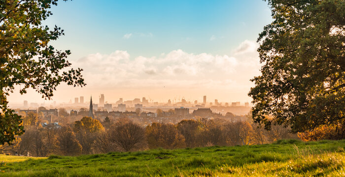 Beautifil view from Hampstead Heat medows in London, UK