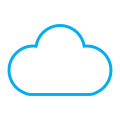Outline cloud icon isolated on white background. Contour cloud vector. Cartoon contour icon for background template, wallpaper and sky design. Cloud thin line vector