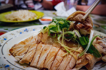 an authentic steamed chicken