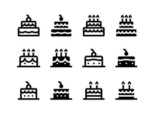 Fototapeta na wymiar Simple Set of Vector Line and Glyph Icons Cake
