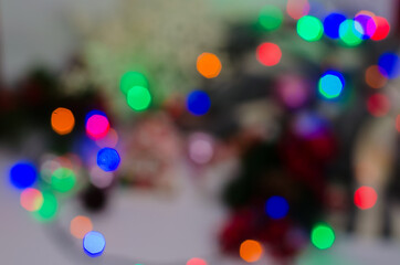 Blurred Christmas lights, background and texture, bokeh