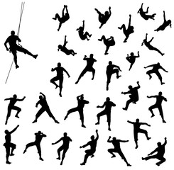 Rock climber silhouettes