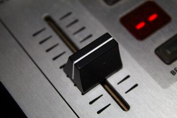 Sound mixer for dj with black buttons