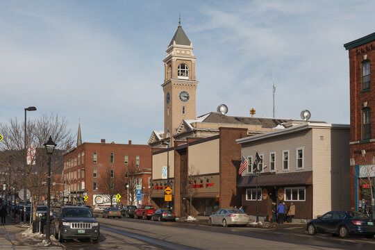 MONTPELIER, VERMONT, USA - FEBRUARY, 20, 2020: City view of the capital city of Vermont at winter