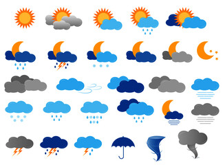Weather elements icons illustrations