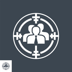 Target Audience Related Vector Glyph Icon. Isolated on Black Background. Vector Illustration.