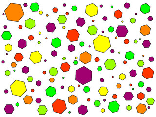 multicolored hexagons on white funny picture