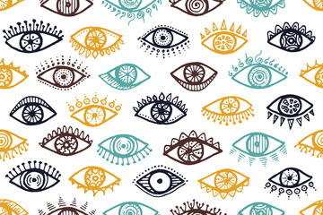 Different female eyes magic repeatable pattern. 