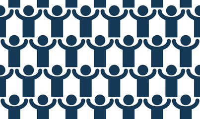 Man icons seamless background, friends friendship endless pattern with simple man signs.
