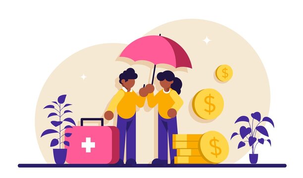 Emergency support fund concept. Mortgage relief program, student loan deferred payment, emergency response support fund, government help abstract metaphor. Modern flat illustration.