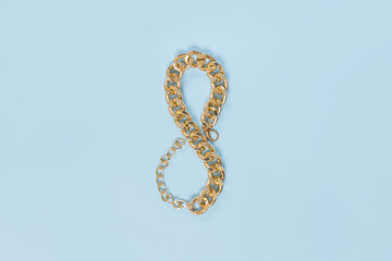 Gold Number 8. Gold chain