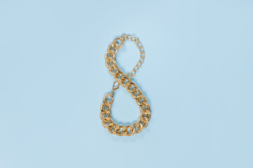 Gold Number 8. Gold chain
