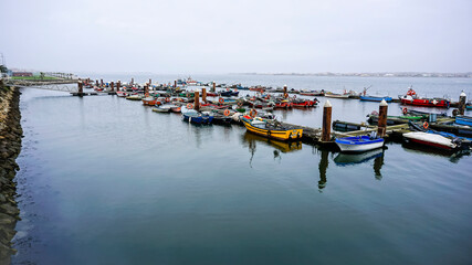 Fototapeta na wymiar Cais da Mota fishing pier, Costa Nova do Prado