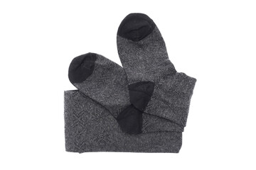 Female knitted stockings isolated on the white background.