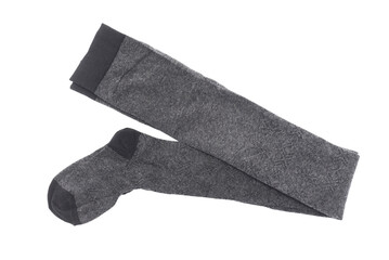 Female knitted stockings isolated on the white background.