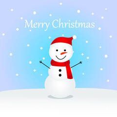 Snowman For Christmas Illustration Vector.